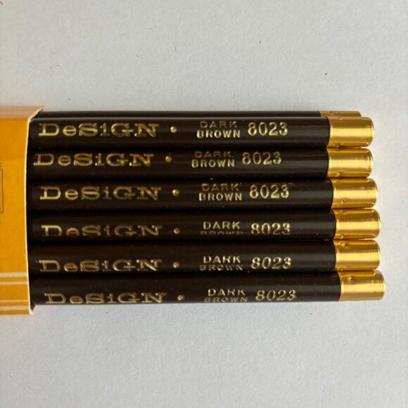 Vintage Eberhard Faber Design 12 Per Pack 3H Colored Pencils Dark Brown 8023 NOS - Picture 3 of 4